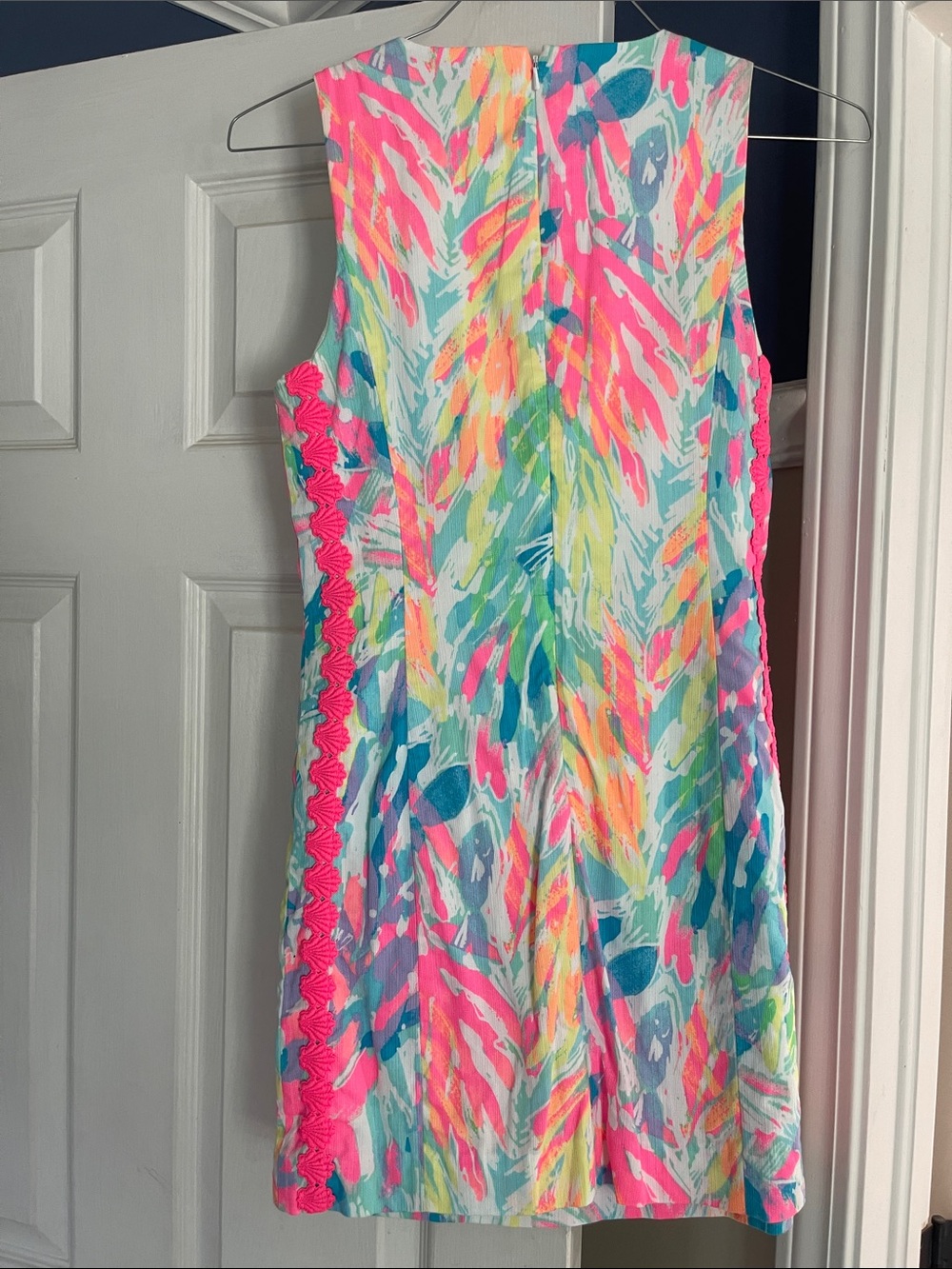 Lilly Pulitzer Multicolor Tropical Shift Dress with Hot Pink Trim - Picture 2 of 4